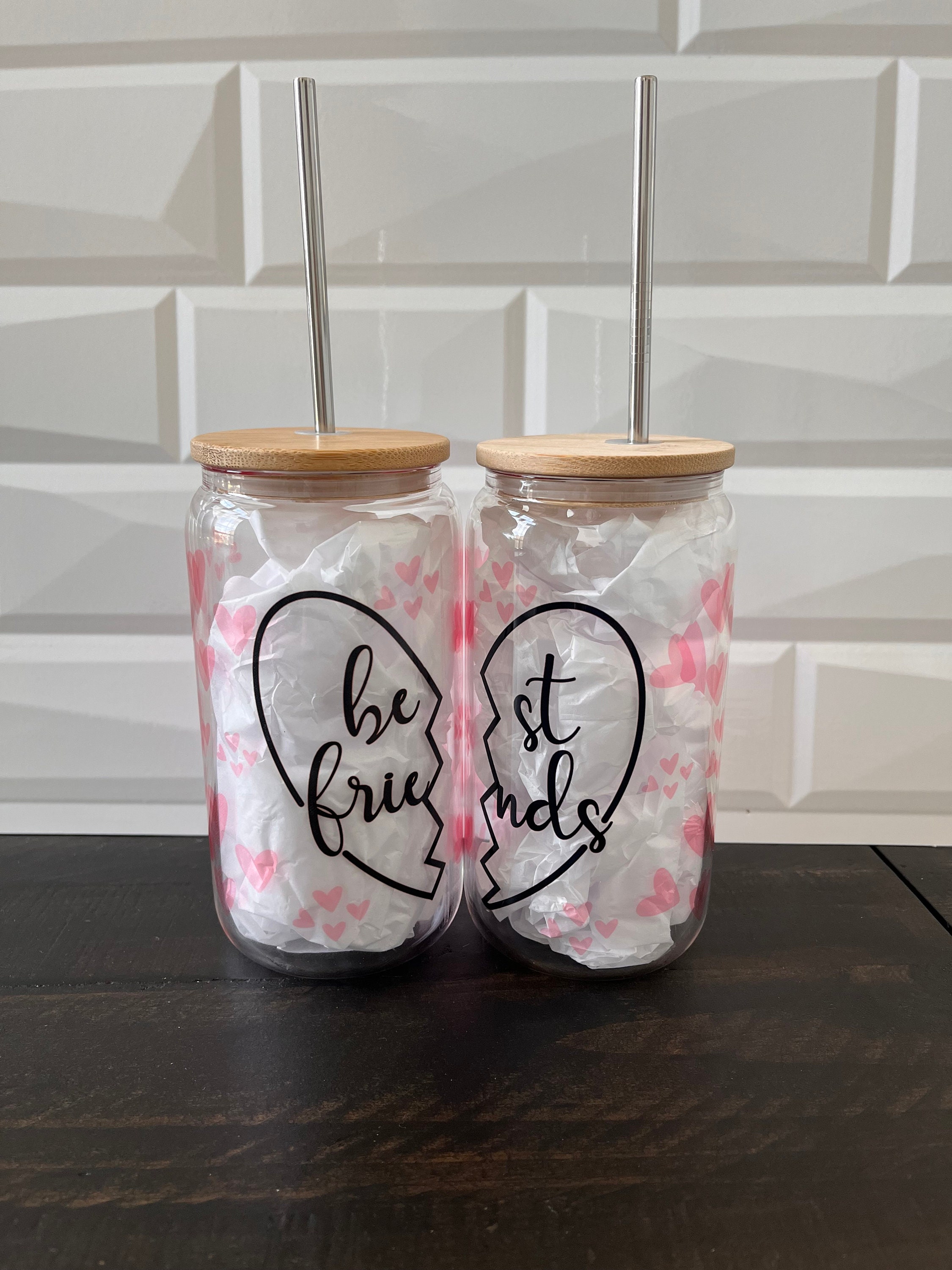 Best Friend Libbey Cups 2 Cups Included Heat Pressed Cups Etsy