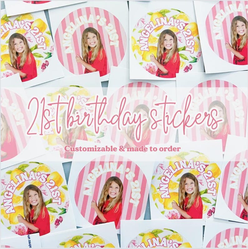 Custom 21st Stickers | 21st Birthday Decor | 21 Stickers | Custom ...