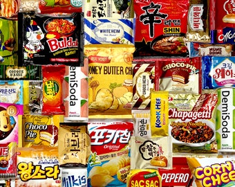 Premium Korean Snack Box with Ramen.  Assortment of Snacks for Everyone. Carefully Handpicked from Favorite Snacks. Free Shipping within US