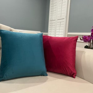 Fringe Velvet Throw Pillow Cover, Velvet Pillow Cover, Fringe Velvet Cushion Cover, Throw Pillow 48 Color Choices