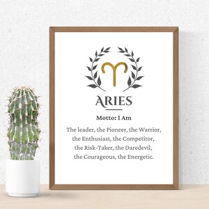 Aries Zodiac Sign Wall Art, Aries Printable, Aries Print, Astrology Print, Zodiac Print, Astrology Wall Art, Aries Digital Download