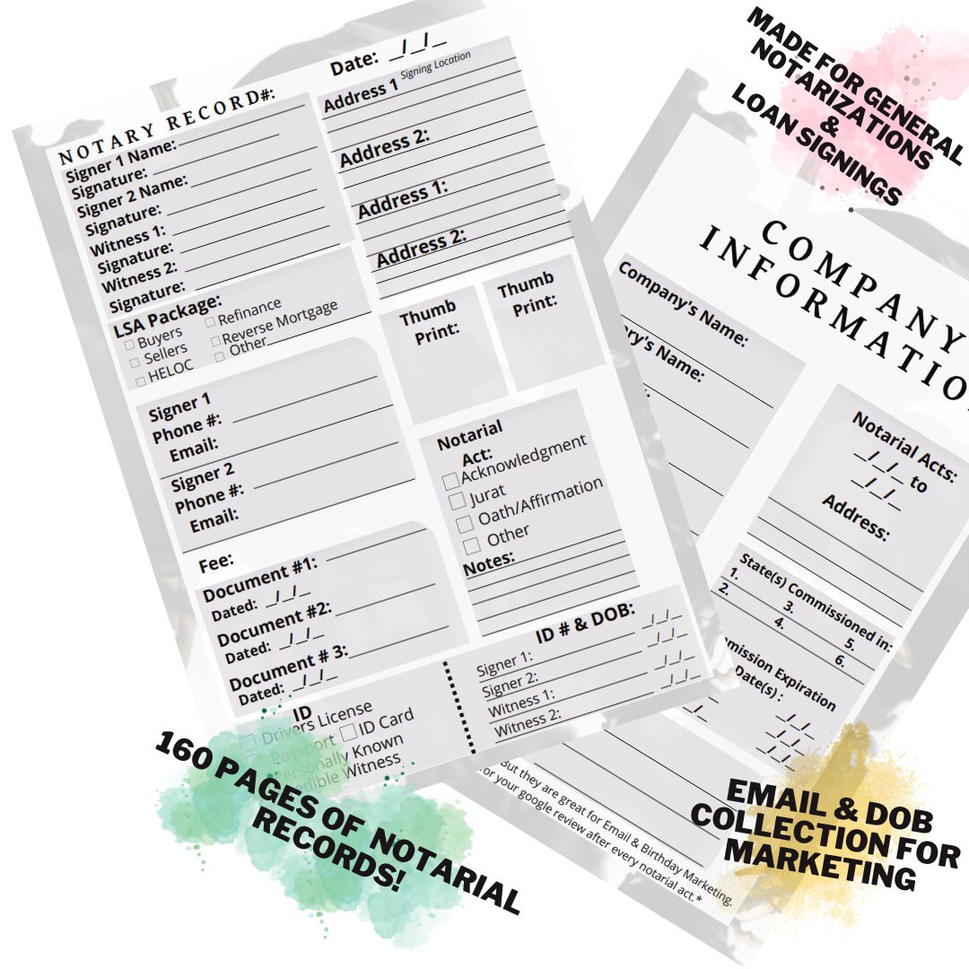 Notary Public Record - Etsy