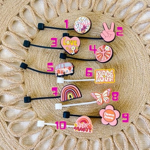 Straw Charms - Retro Groovy Straw Charms - Retro Groovy