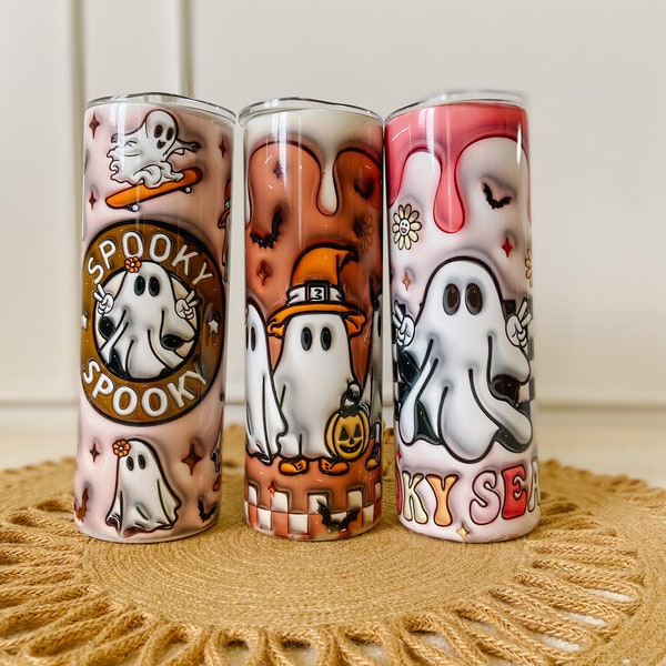 Ghost Face 3D tumbler, Spooky season tumbler, Snow globe Tumbler, Scary Tumbler, , Halloween Travel Mug Horror Gifts