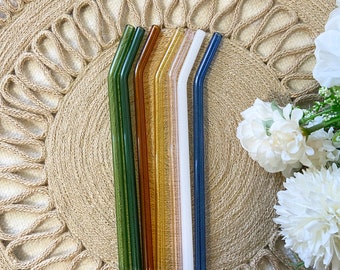 Colored  Bend glass straws, Accessories for tumblers, Wavy Glass Straw, Straw for glass coffee cup, Coffee Straws