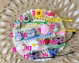 Straw hats, straw topper, Straw Cover, Straw charms, Sunflower straw cover, Accessories for tumblers, Holiday love