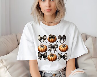 Pumpkin Bows Ghost T-Shirt, Spooky Halloween Season Shirt
