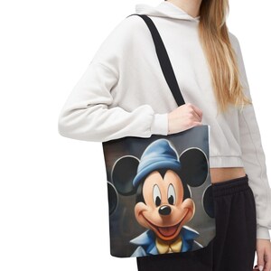 Mickey Mouse Tote Bag, Cute Canvas Shopper, Kids Bag, Gift for Disney Fans, Eco-Friendly Reusable Bag image 8