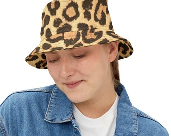MARATONA leopard bucket hat, Leopard hat, Trendy bucket hat.