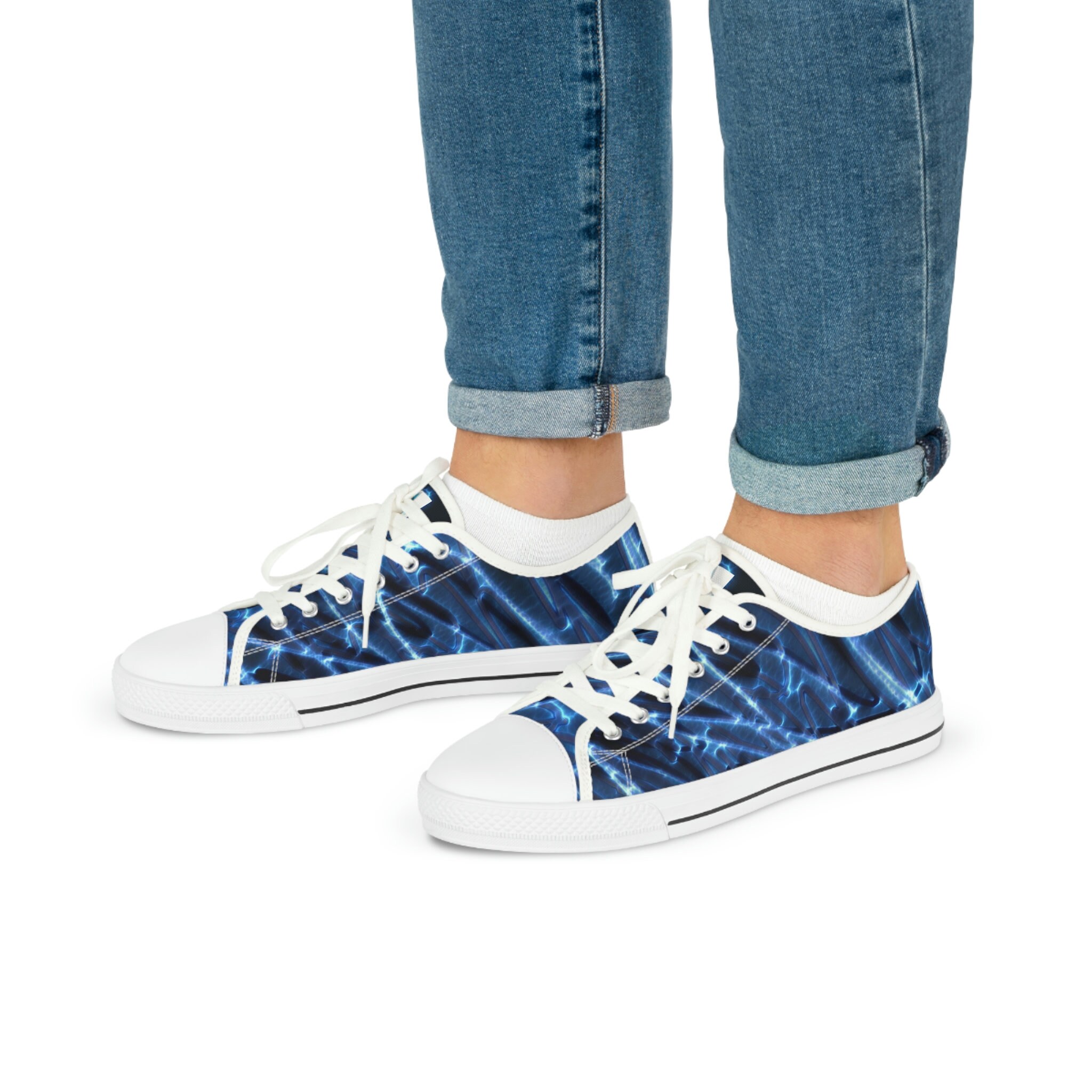 Zapatillas bajas clásicas negras para hombres con estilo, zapatillas bajas para hombre, zapatillas de lona elegantes para hombre - Perfil bajo.