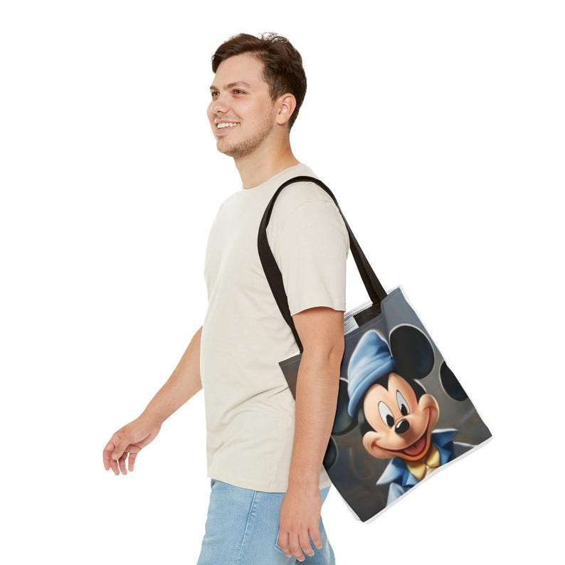 Mickey Mouse Tote Bag, Cute Canvas Shopper, Kids Bag, Gift for Disney Fans, Eco-Friendly Reusable Bag image 9