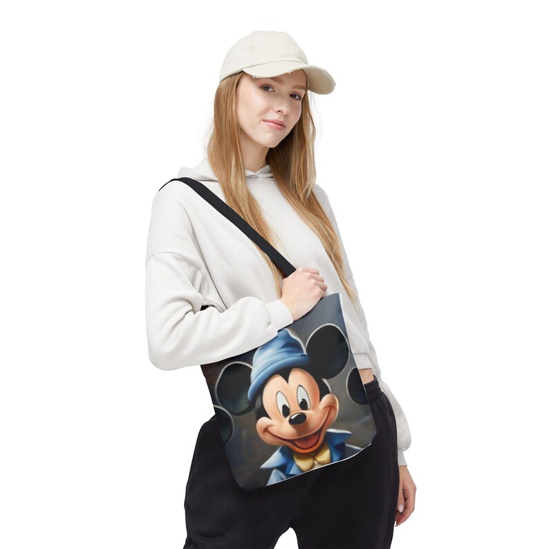 Mickey Mouse Tote Bag, Cute Canvas Shopper, Kids Bag, Gift for Disney Fans, Eco-Friendly Reusable Bag image 1