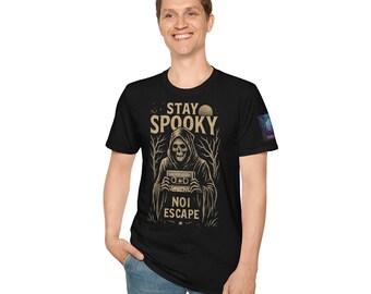 Stay Spooky Unisex T-Shirt | Halloween Apparel, Gothic Fashion, Cozy Outfit, Gift for Ghost Lovers, Spooky Season Vibes
