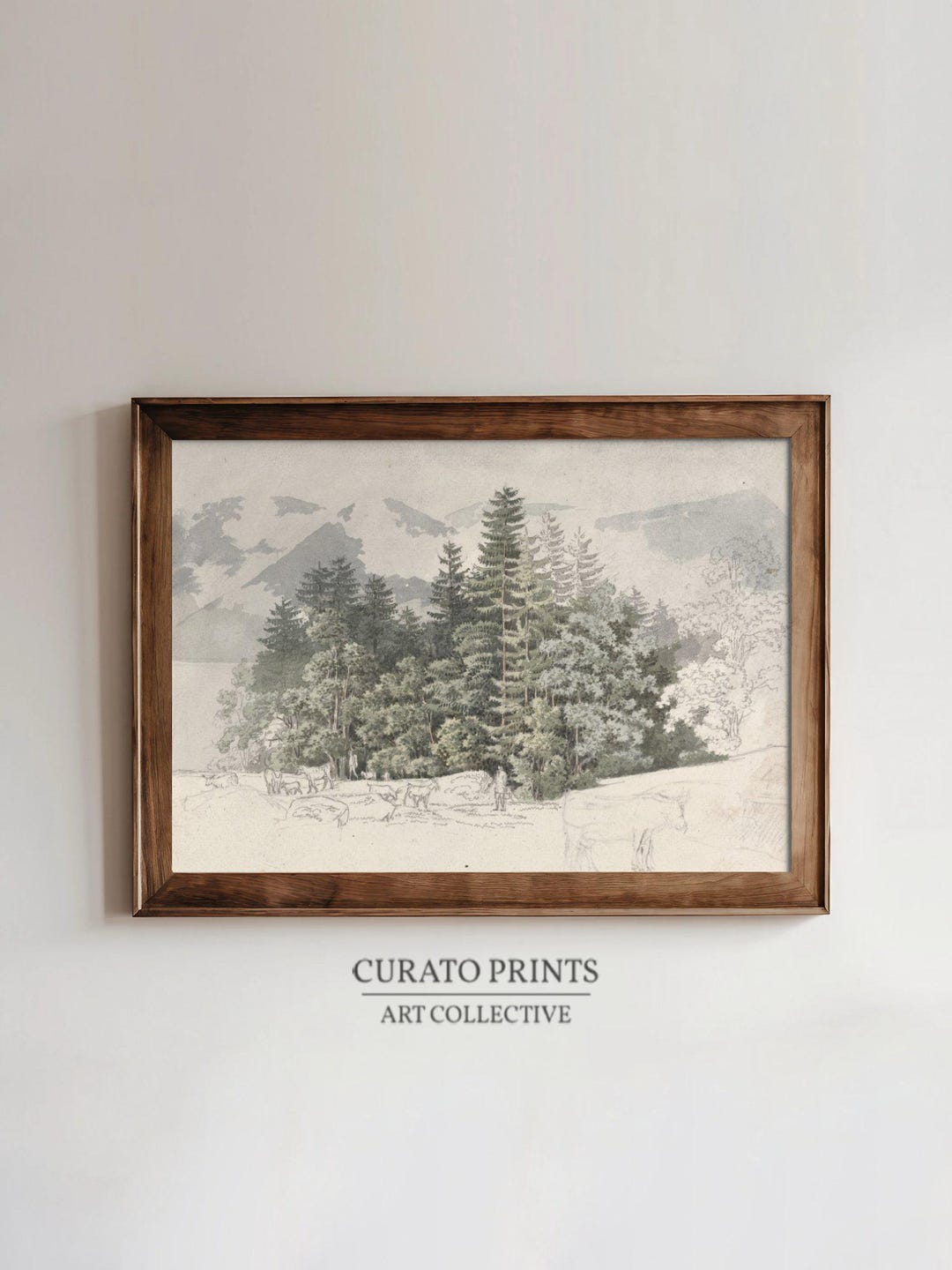 Forest Landscape Digital Download Mountain Art Print Wall Art