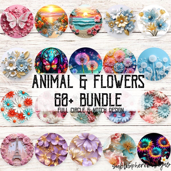 60+ Flowers and Animals PNG Car Coaster Sublimation Design, Car Coaster Designs, Sublimation Design, Instant Download, Commercial Use Png