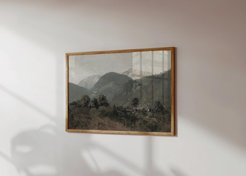 Mountain Landscape Art, Printable Wall Art, Scenic Nature Art, Digital