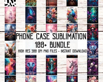 100+ Phone Case Sublimation Bundle Templates for Custom Phone Cases, iPhone, Samsung, Nokia, One Size Fits All, Digital PNG