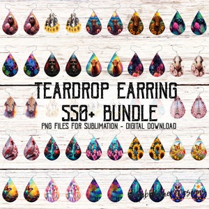 550+ PNG Teardrop Earring Sublimation Design, Earring Design Bundle, Teardrop Earring Designs, Instant Download, Commercial Use Png