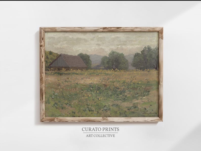 Rustic Landscape Printable Wall Art, Country Farmhouse Decor, Pastoral