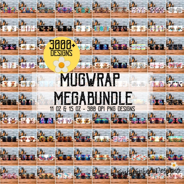 3000+ Mug Wrap Mega Bundle Digital Mug Wrap Instant Download, 11oz 15oz Coffee 3D Mug Design PNG Images, DIY Craft Designs, Digital Download