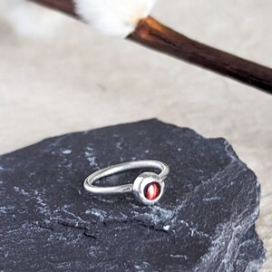 Garnet cartilage earring | silver helix piercing | conch ring | daith piercing | silver helix hoop earring | helix hoop | daith earring