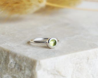 Peridot daith hoop | silver daith piercing |  helix jewelry | green cartilage hoop | silver helix hoop | conch earring | conch earring