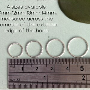 Sterling silver various gemstone crystal cartilage earring hoop 0.8mm 20G piercing helix conch rook tragus snug orbital daith snuggie lobe bild 5