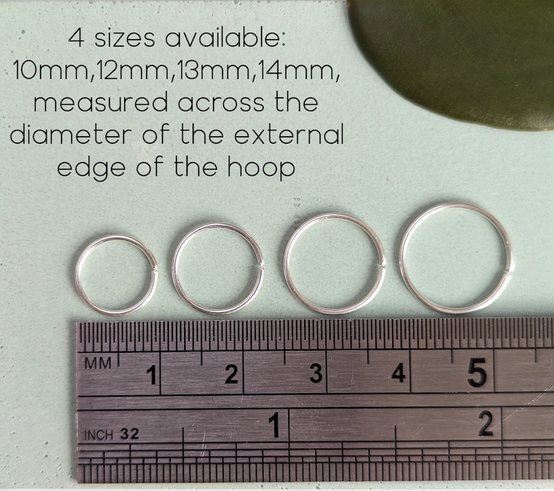 Sterling silver various gemstone crystal cartilage earring hoop 0.8mm 20G piercing helix conch rook tragus snug orbital daith snuggie lobe bild 5