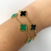 18k gold plated four leaf clover bracelet, lucky flower van , flower cleef, bracelet for her, perfect gift for her arpels chic quality