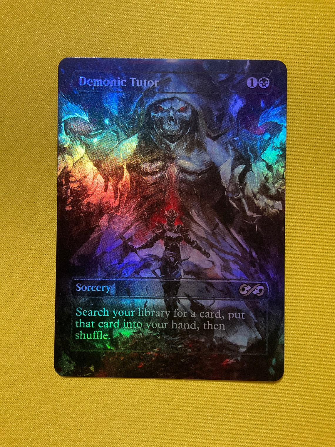 Demonic Tutor Fullart Foil Mtg Card Proxy Etsy