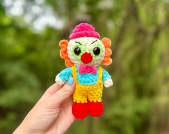 Clown Crochet Pattern- Spooky Squad- Advanced Beginner Crochet Pattern- Halloween Crochet Pattern
