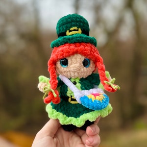 Little Miss Leprechaun/ Pot of Gold/ Rainbow Bag/ Shamrock- Digital Crochet Pattern- Crochet Leprechaun Pattern PDF- St. Patrick’s Day Toy