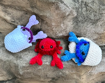 Digital Crochet Pattern- No-Sew Carter the Crab- Hatchling Baby Crab Pattern- Crochet Crab Pattern PDF