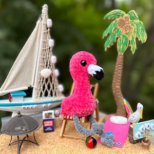 PDF Crochet Pattern- Frank the Flamingo- Low Sew Crochet Pattern- Flamingo Crochet Pattern