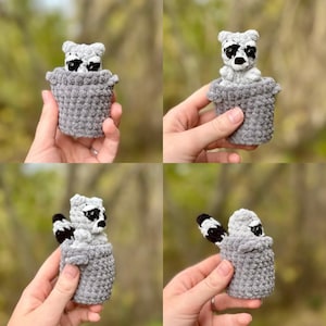 Rudy the Raccoon Pop PDF-haakpatroon - digitaal en printervriendelijk - haakpatroon wasbeer - geavanceerd patroon voor beginnersmarkt