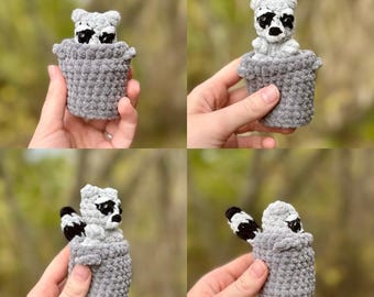 Rudy the Raccoon Pop PDF Crochet Pattern- Digital and Printer Friendly- Raccoon Crochet Pattern- Advanced Beginner Market Make  Pattern