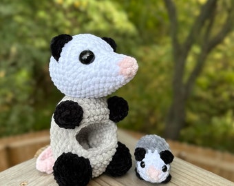 Ophelia the Opossum and Baby Opossum Pattern- Marsupial Mamas Collection- Crochet Opossum Pattern Digital PDF