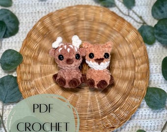 Woodland Animals PDF Crochet Pattern Pack- Fae Fox- Dax Deer- Low and No Sew Patterns- Market Makes