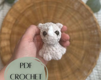 Rae the Rhino PDF Crochet Pattern- Quick and Easy Amigurumi Pattern- Market Makes