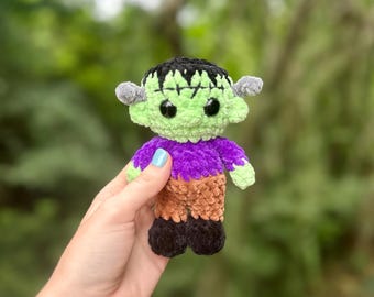 Frankenstein’s Monster Crochet Pattern- Spooky Squad- Advanced Beginner Crochet Pattern- Halloween Crochet Pattern