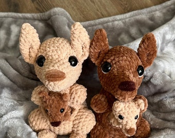 Kerri das Känguru und Baby Känguru Muster - Marsipial Mamas Kollektion - Känguru Häkelanleitung - Digitales PDF