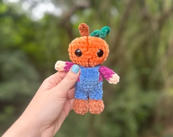 Pumpkin Head Crochet Pattern- Spooky Squad- Advanced Beginner Crochet Pattern- Halloween Crochet Pattern