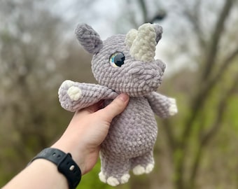Roger the Rhinoceros PDF Crochet Pattern- Rhino Pattern- Amigurumi Pattern