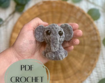 Ella the Elephant- PDF Crochet Amigurumi Pattern- Market Make- Quick and Easy