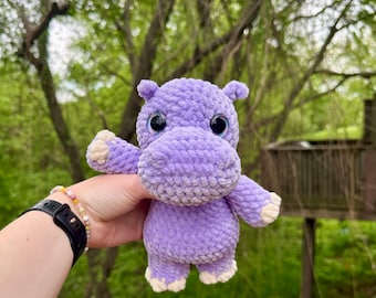 Hadley the Hippo PDF Crochet Pattern- Hippo Pattern- Amigurumi Pattern- Crochet Hippo Pattern