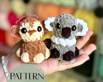 Treetop Friends Pattern Bundle- Kira Koala- Marvin Monkey- PDF Crochet Pattern Bundle- Quick and Easy, No and Low Sew Market Makes