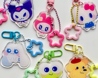 Cute Character Tamagotchi Acrylic Keychain