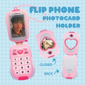 Soporte para fototarjetas acrílico de ídolo Kpop Y2K para teléfono plegable