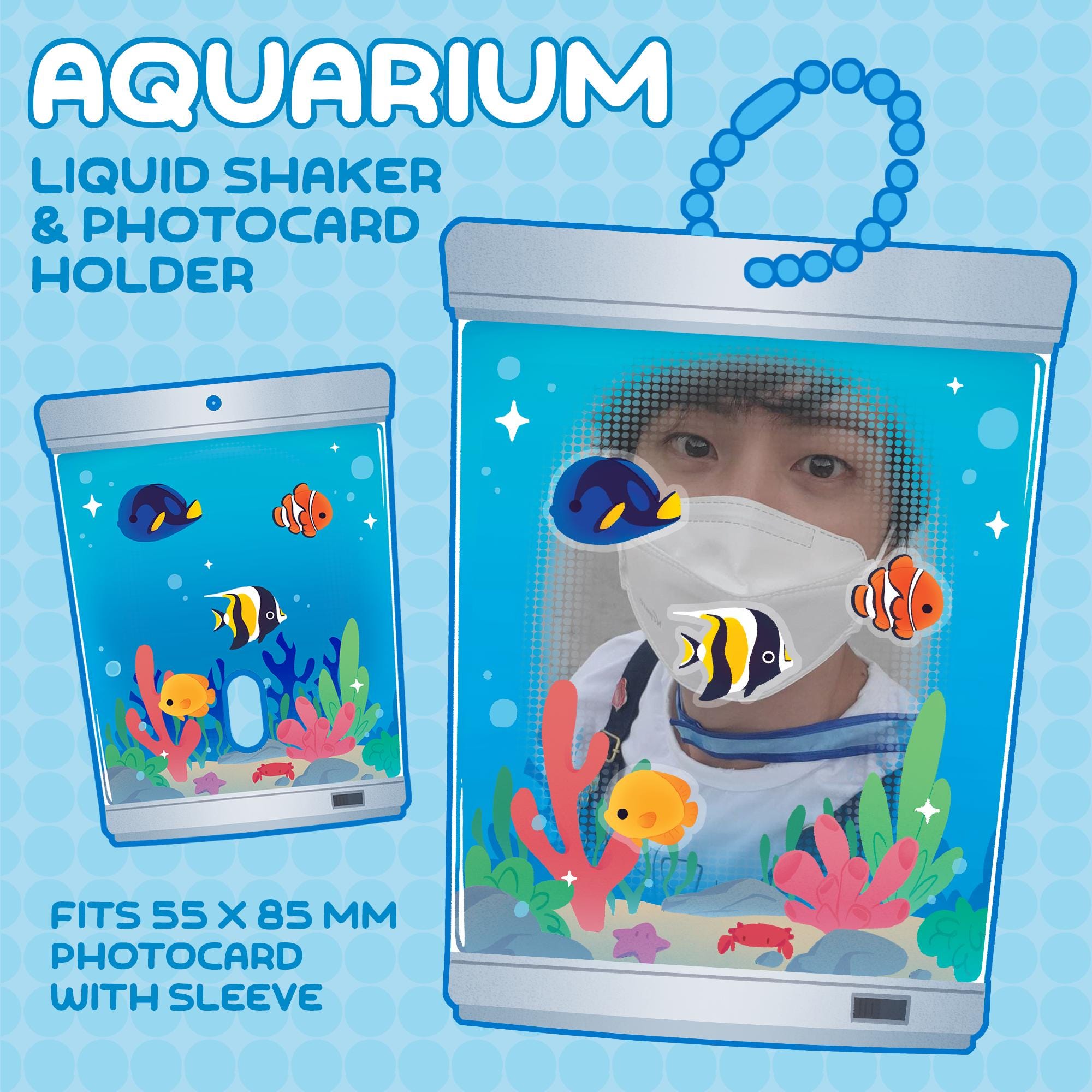 Aquarium Kpop Idol Liquid Shaker Acrylic Photocard Holder - Etsy