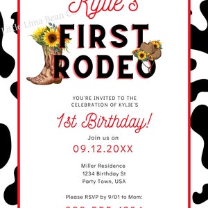 First Rodeo Birthday Invitation Printable VARIATIONS - Etsy
